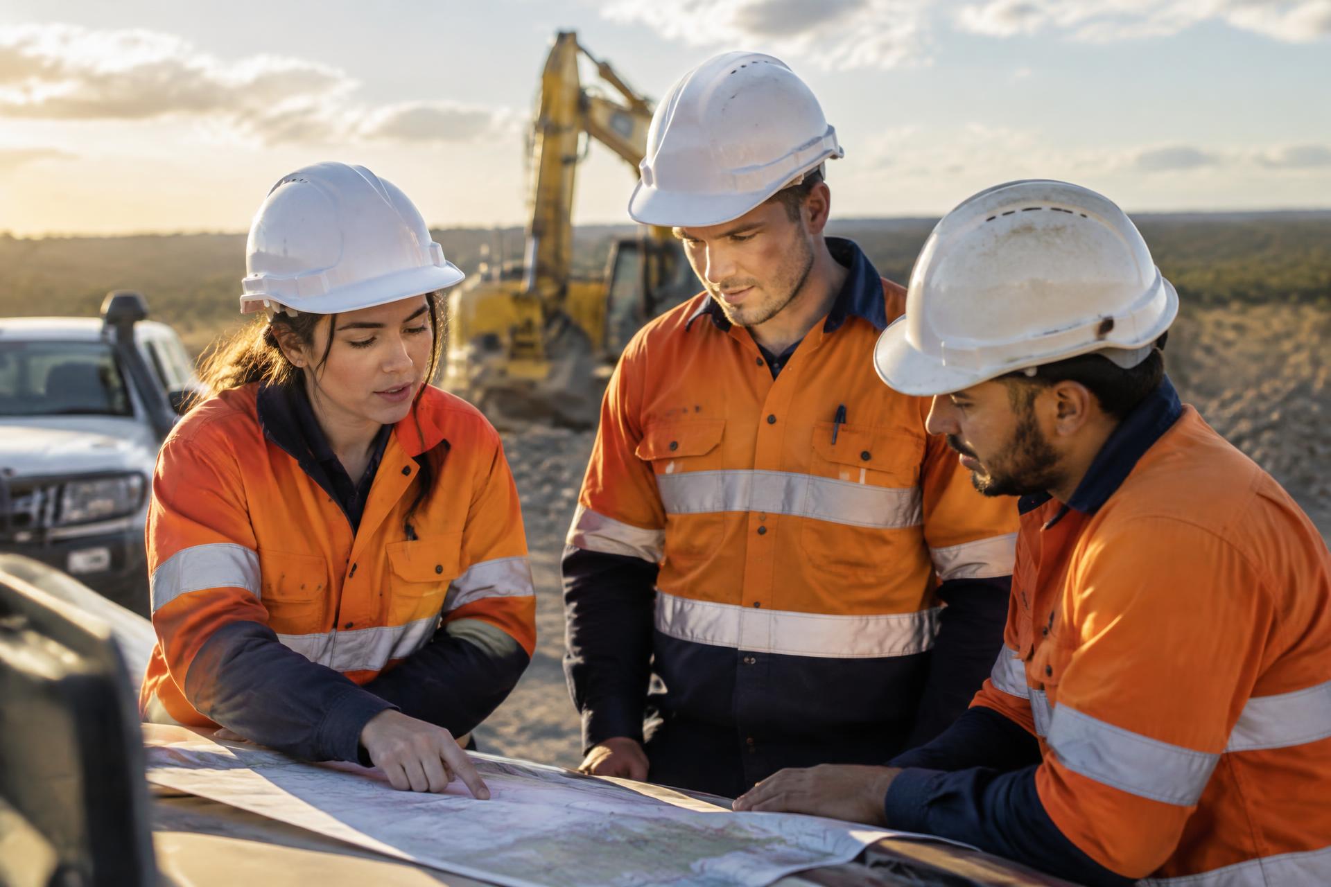 Équipe internationale sur un chantier australien